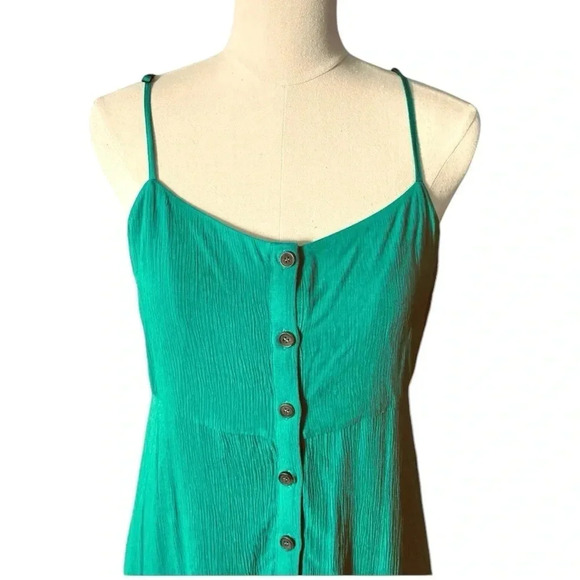 SANCTUARY Women’s Traveler Pleated Tiered Green Flowy Boho Maxi Dress Size S - Picture 5 of 9